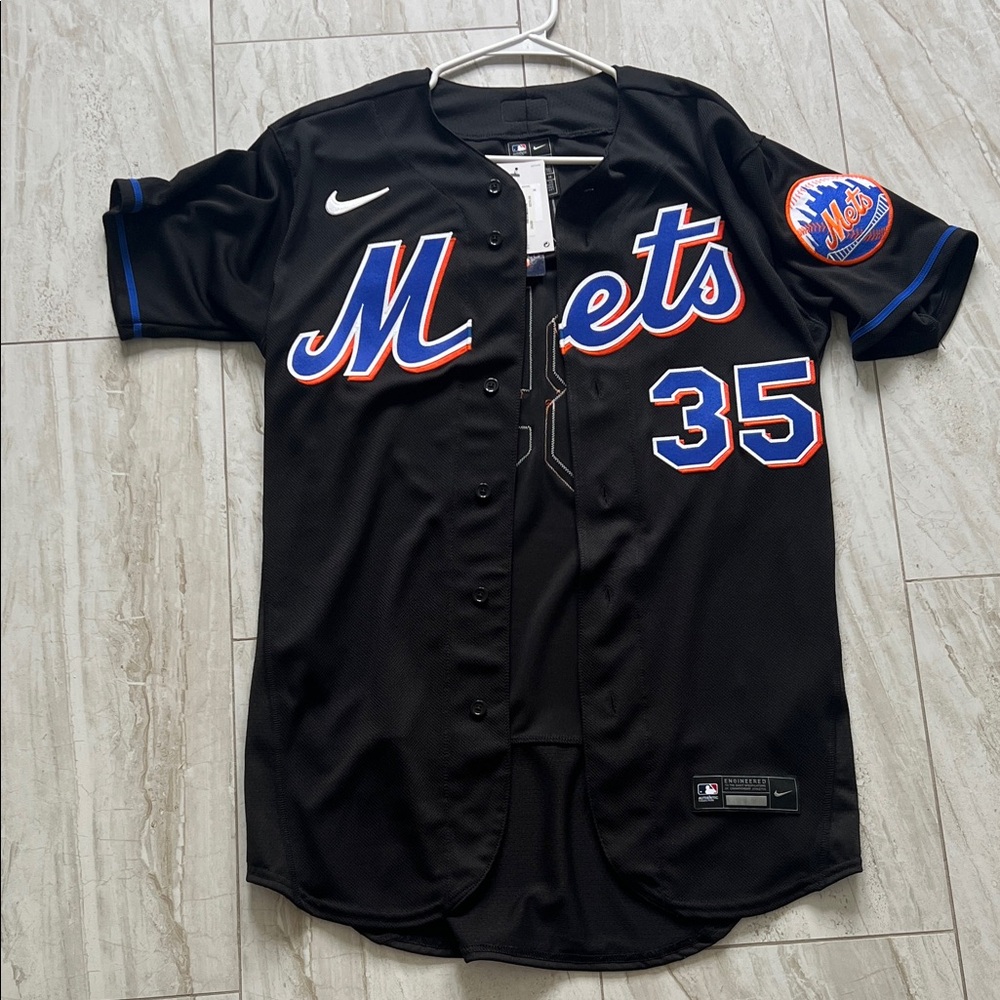 Nike Black Mets Jersey with Blue and Orange Details